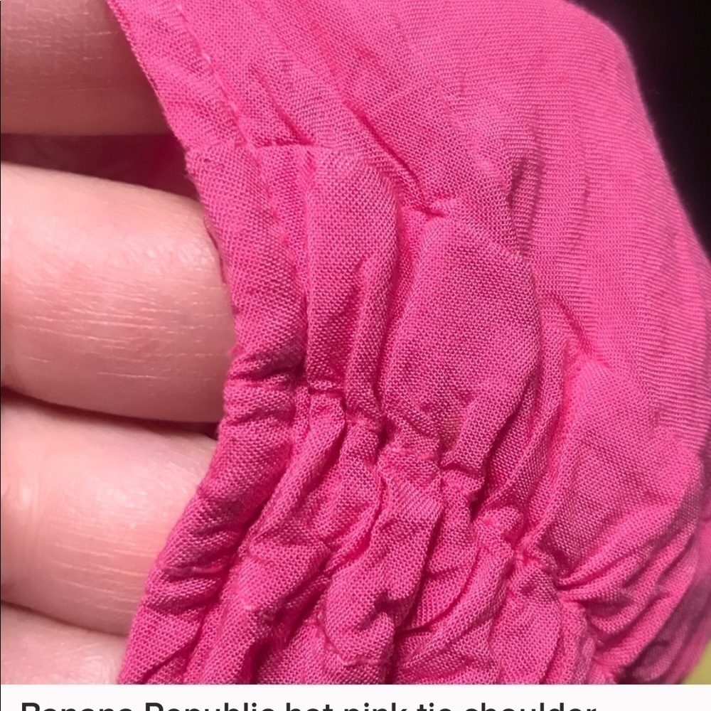 π·Banana Republic Hot Pink Tie Shoulder Wrap Top - Picture 9 of 10